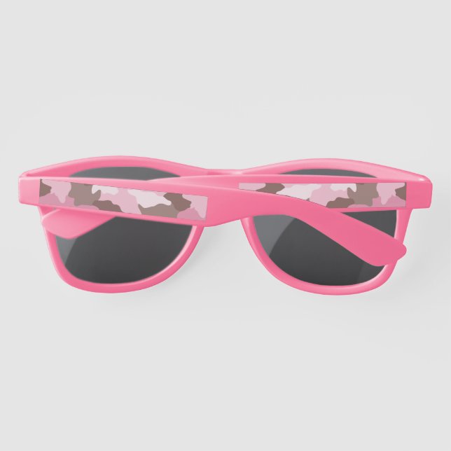 Pink Camo Girly Camouflage Pattern Sunglasses (Back)