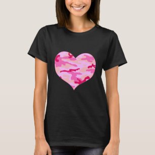 Pink Camo Heart T-Shirt