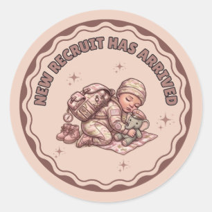 Pink Camo Military Girl Sticker New Recruit