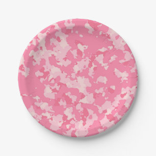 Pink Camo Paper Plate