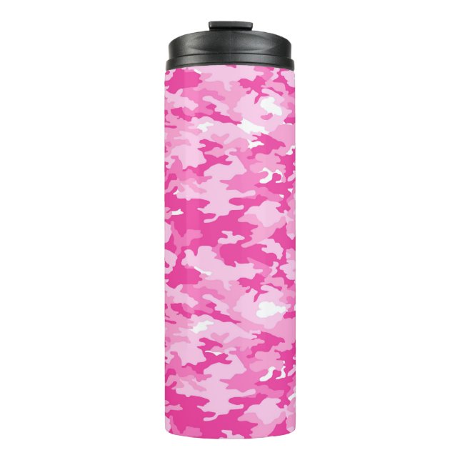 Pink Camo Pattern – Breast Cancer Awareness Thermal Tumbler (Front)