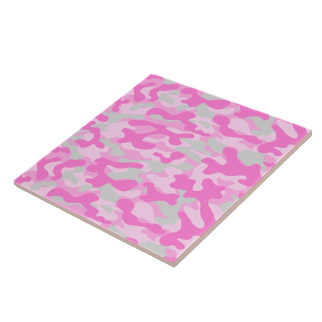 Pink Camo Pattern  Ceramic Tile (Side)