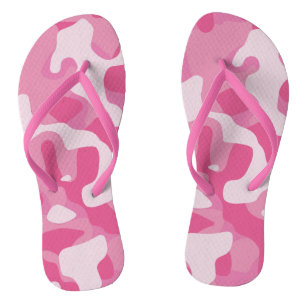Pink Camo Pattern Flip Flops