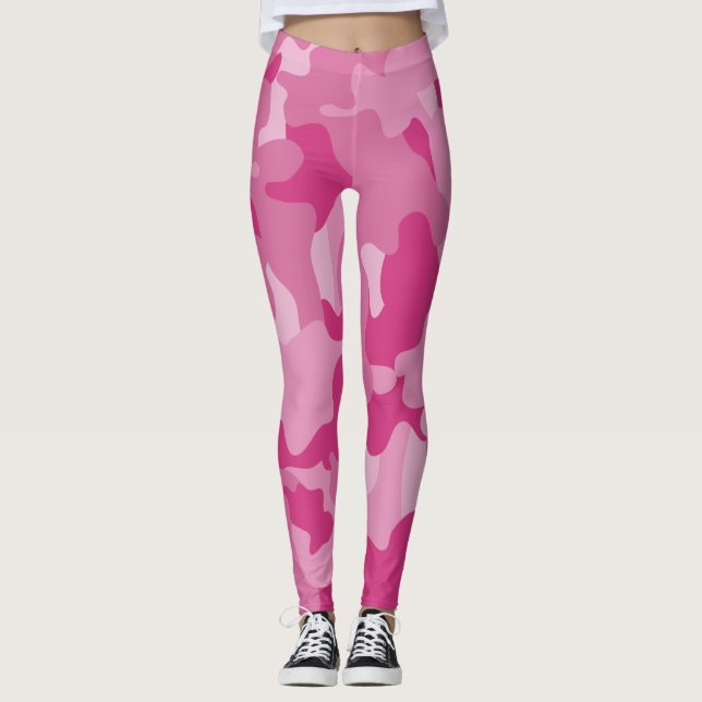 Pink Camo Pattern Leggings (Front)