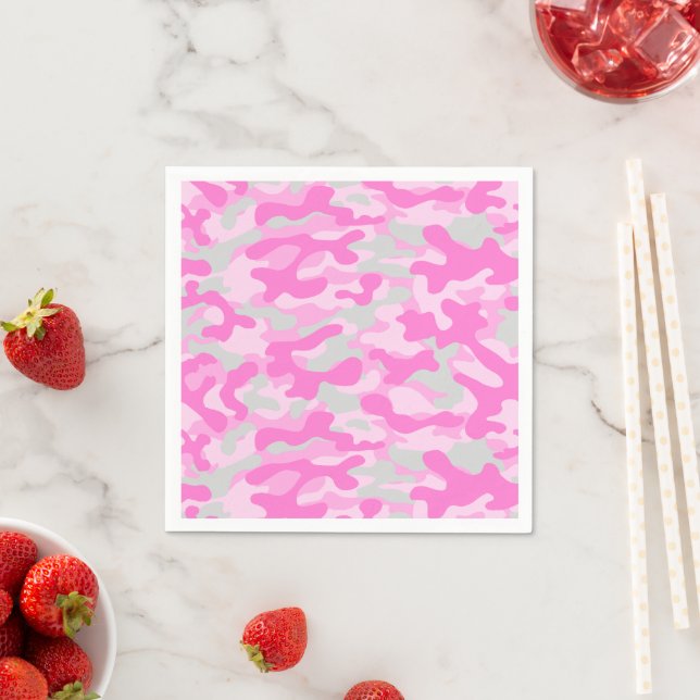 Pink Camo Pattern  Napkin (Insitu)