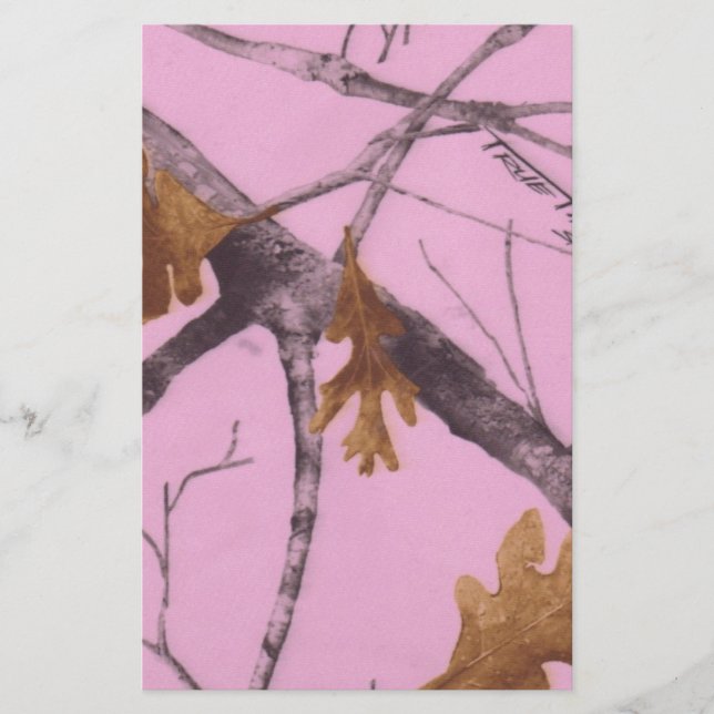 Pink Camo Stationery (Front)