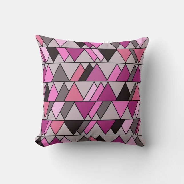 Pink Camo Triangles  Cushion (Front)