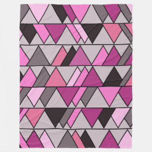 Pink Camo Triangles  Fleece Blanket