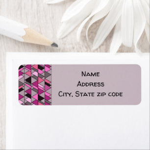 Pink Camo Triangles Label Return Address Label