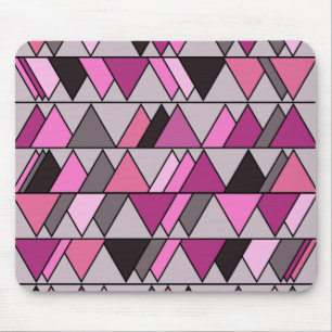 Pink Camo Triangles Mouse Pad