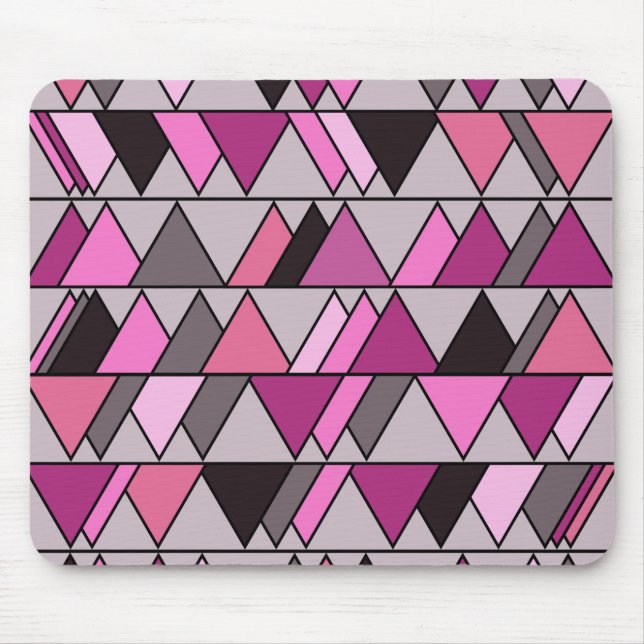 Pink Camo Triangles Mouse Pad (Front)