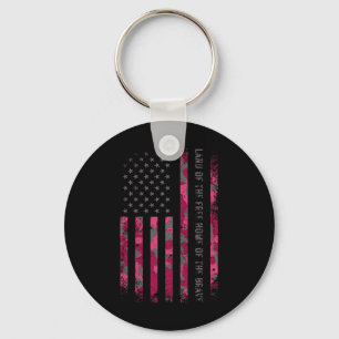 Pink Camo Usa Flag Military Camouflage Distressed Key Ring