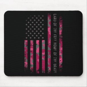 Pink Camo Usa Flag Military Camouflage Distressed Mouse Pad