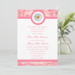Pink Camo Wedding Invitation