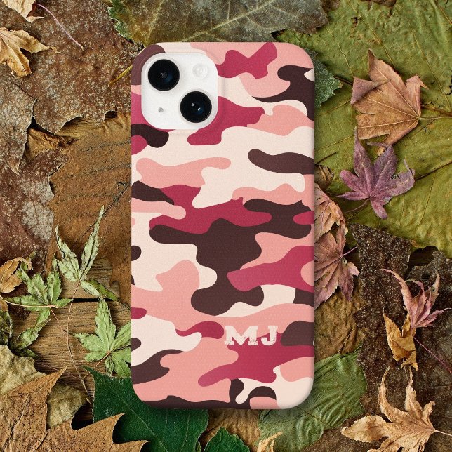 Pink Camo with Initials iPhone Case (Pink Camo with Initials Case-Mate iPhone Case)