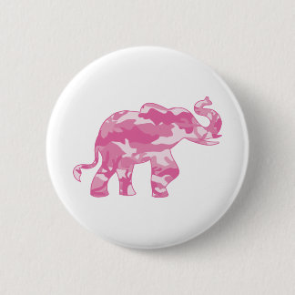 Pink-Camoflauge-Elephant 6 Cm Round Badge