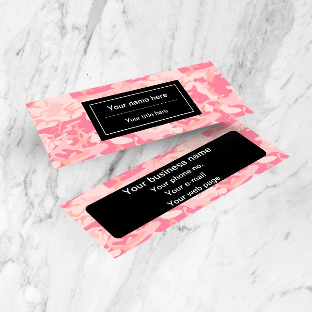Pink Camouflage, Camouflage, Military, Army Mini Business Card (Creator Uploaded)