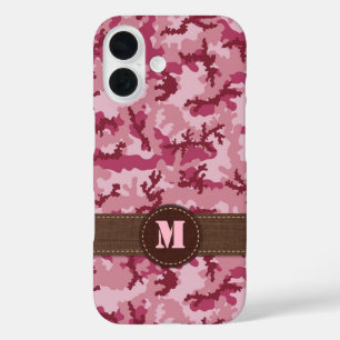 Pink camouflage iPhone 16 case