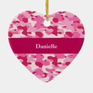 Pink Camouflage Ceramic Ornament