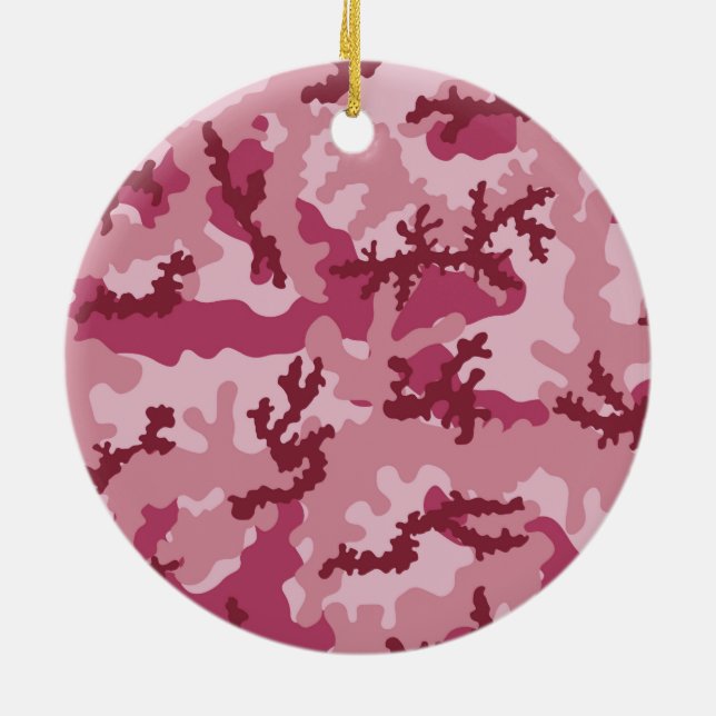Pink camouflage ceramic ornament (Back)