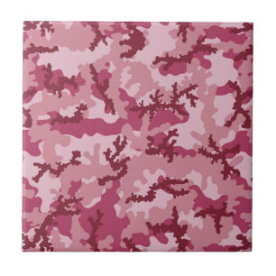 Pink camouflage ceramic tile