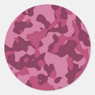 Pink Camouflage Classic Round Sticker