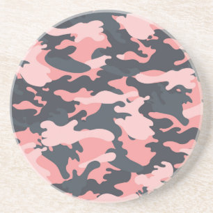 Pink Camouflage: Classic Vintage Pattern Coaster