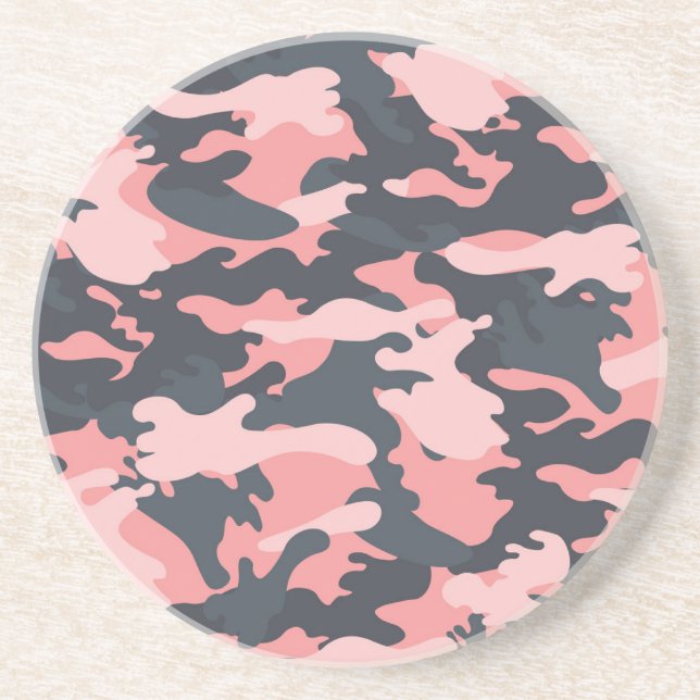 Pink Camouflage: Classic Vintage Pattern Coaster (Front)