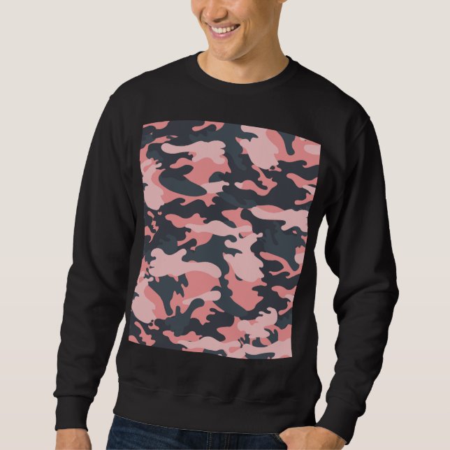 Pink Camouflage: Classic Vintage Pattern Sweatshirt (Front)