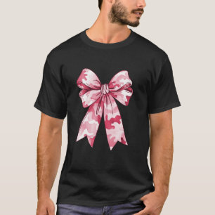 Pink Camouflage Coquette Bow Camo Cute Woman Girl T-Shirt