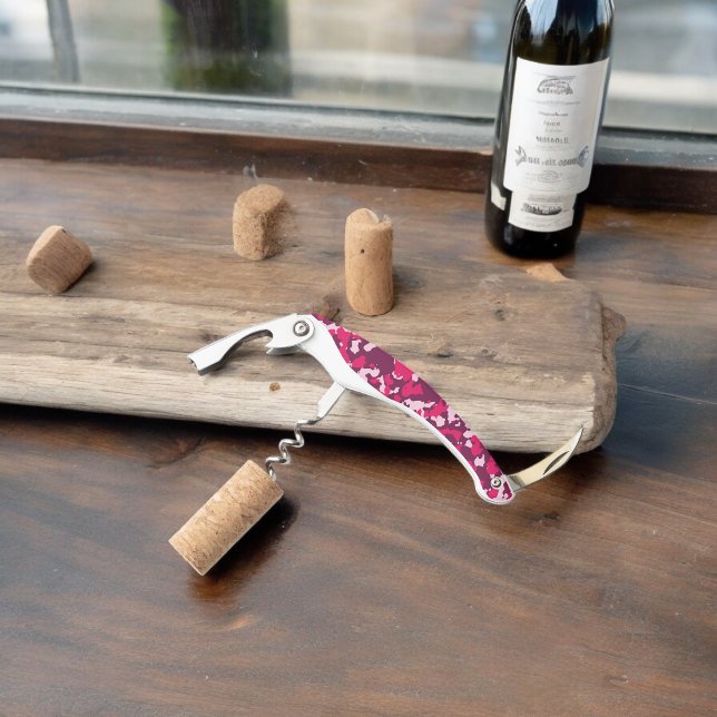 Pink Camouflage Corkscrew (Corkscrew Bottle Opener)