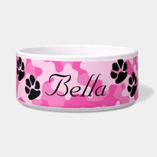 Pink Camouflage Dog Bowl