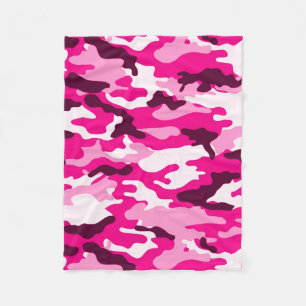 Pink Camouflage Fleece Blanket