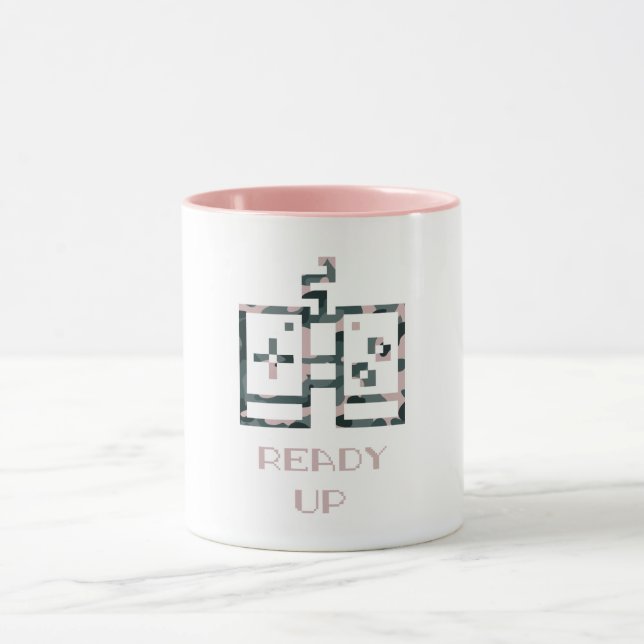 Pink Camouflage Game Controller Ready Up Gamer Mug (Center)