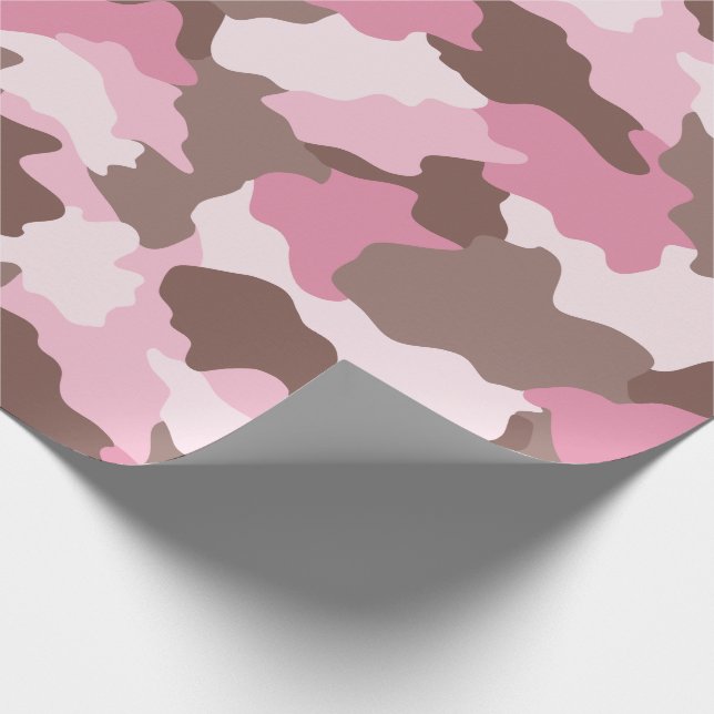 Pink Camouflage Girly Camo Wrapping Paper (Corner)