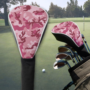 Pink camouflage golf head cover