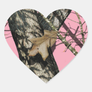 Pink Camouflage Heart Sticker
