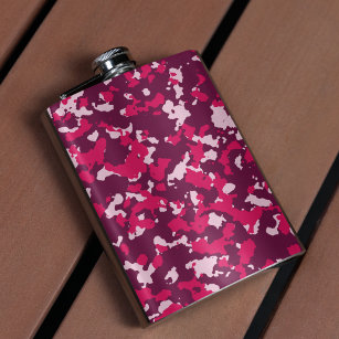 Pink Camouflage Hip Flask