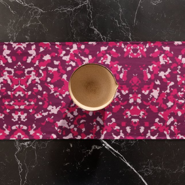 Pink Camouflage Long Table Runner (table runner)