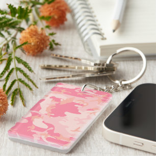 Pink Camouflage, Military, Army Key Ring