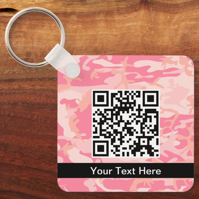 Pink Camouflage, Military, Army Key Ring (Front)