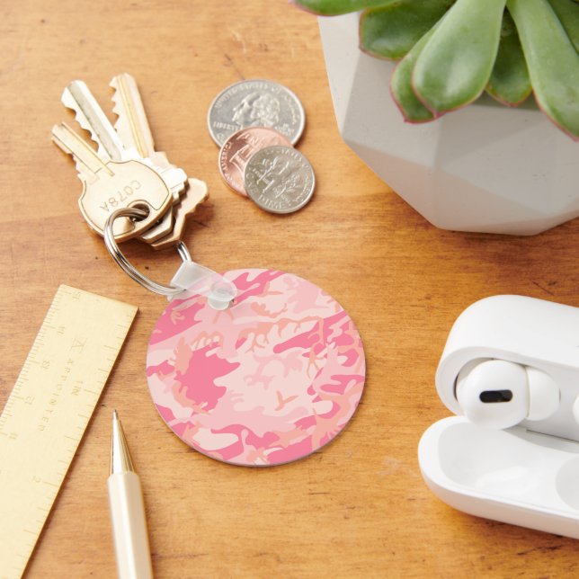 Pink Camouflage, Military, Army Key Ring (Desk)