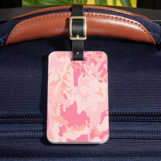 Pink Camouflage, Military, Army Luggage Tag (Front Insitu 2)