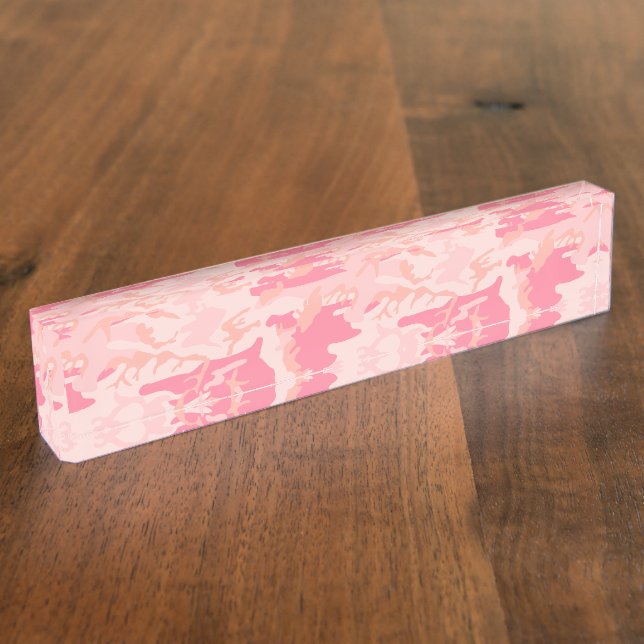 Pink Camouflage, Military, Army Nameplate (Side)