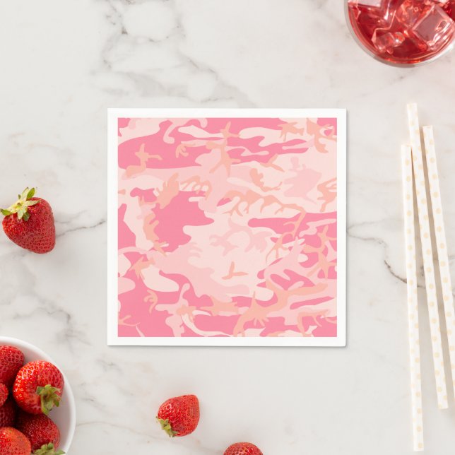 Pink Camouflage, Military, Army Napkin (Insitu)