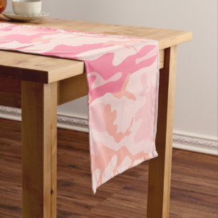 Pink Camouflage, Military, Army Short Table Runner