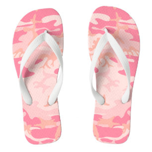 Pink Camouflage, Military, Army Thongs