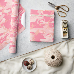 Pink Camouflage, Military, Army Wrapping Paper
