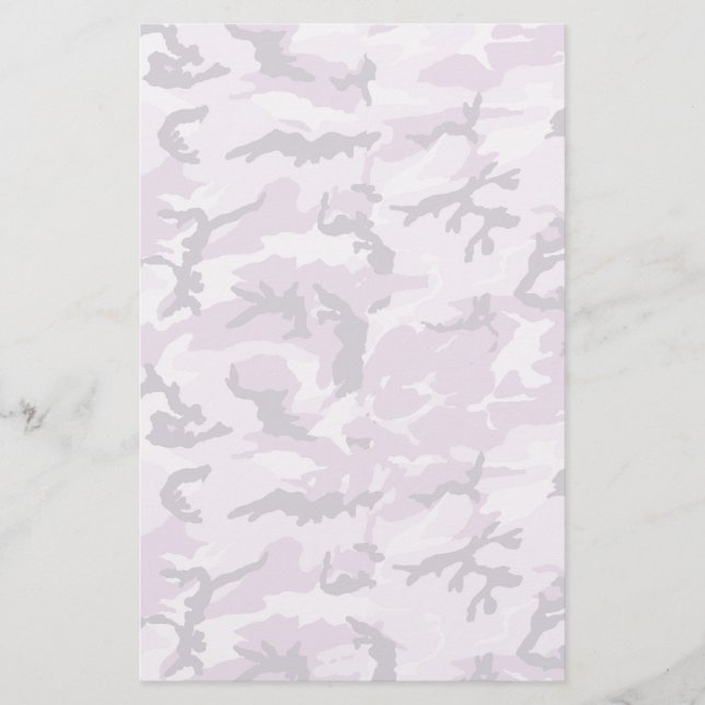 Pink Camouflage Military Pattern Stationery (Front)