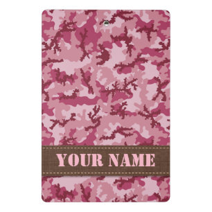 Pink camouflage mini clipboard